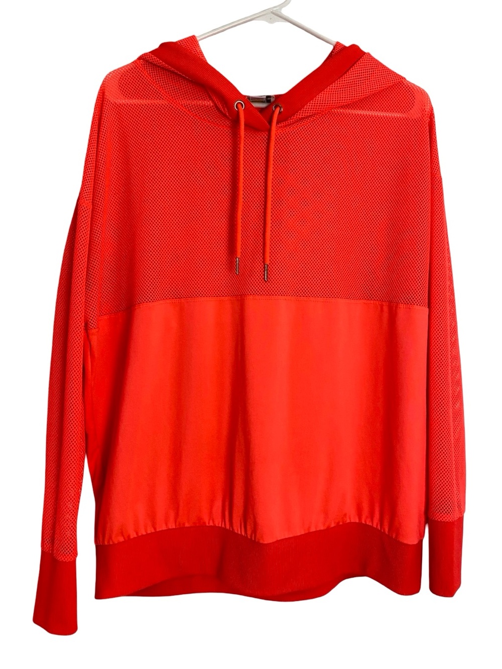 Everlast Mesh Hoodie Pullover Womens Size Medium Neon Orange Sheer Shirt